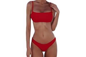 Meioro Conjuntos de Bikinis para Mujer Push Up Bikini Traje de baño de Tanga de Cintura Baja Trajes de baño Adecuado Viajes Playa La Natacion