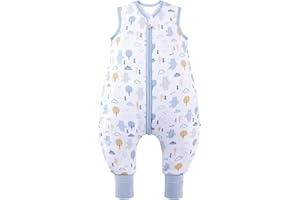 ToyaTec Sacco nanna con piedi, 2,5 Tog, super morbido, realizzato in rayon di bambù, per bambini, in fibra di bambù, per l'inverno, per l'autunno e l'inverno (orsi, 100cm (3-5 Jahre))