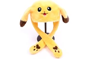 KEELYY Czapka z królikiem z ruchomymi uszami, czapka z królikiem z ruchomymi uszami, Kawaii Plush prezent dla dorosłych i dzieci, zabawna czapka na imprezę Cosplay, karnawał,