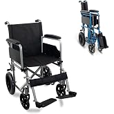 Mobiclinic, Folding wheelchair, Marseille, Quick release at the push of a button, Seat 46 cm, Folding footrests and armrests,