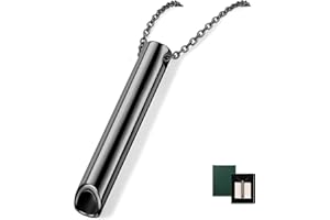 LOLIAS Collar de Respiración Acero Inoxidable Collar para Dejar de Fumar para Mujere Hombre Collar de Ansiedad Collar Atención Plena para la Ansiedad Práctica Respiración para Regalos de Meditación