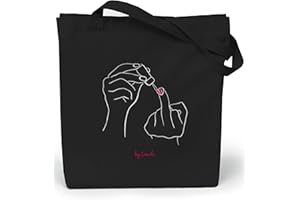 Loxato Tote Bag Noir - Sac en Tissu Noir 35 x 42 x 8 cm - Cabas Femme Tissu - Tote Bag Coton 100% - Sac Fourre Tout Femme en Toile - Tod Bag Noir - Sac Toile Femme - Top Bag Noir - Sac Tissu Femme