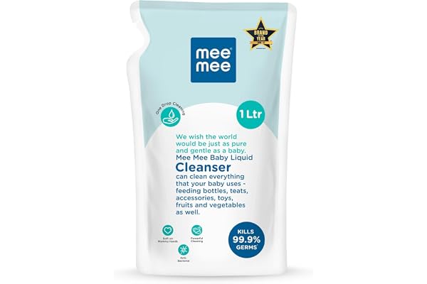 Mee Mee Baby Liquid Cleanser 1 L, Anti-Bacterial Kills 99.9% Germs | for Feeding Bottles, Nipples, Accessories, Toys, Fruits