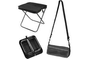 Ryfpdml Folding Stool, Portable Camping Stool Foldable Lightweight Camping Stool Mini Outdoor Folding Lazy Chair Collapsible Stool for Camping Fishing Picnic Hiking home (Black)