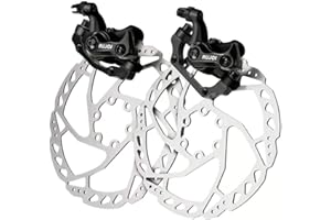 RUJOI Kit de Frein à Disque de vélo, étrier en Aluminium Avant et arrière, Rotor de 160 mm, ajusteur mécanique sans Outil pour vélo de Route, VTT