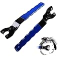 Excefore Universal 10-40mm Adjustable Wood Angle Grinder Spanner with Hexagon Socket Hole, Lock-nut Grinder Wrench Fit 4-1/2",5" and 7" Grinders with Plastic Handle (Pack of 2)