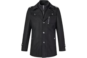 Oralidera Hombres Abrigo de Lana Mezcla de Lana Invierno Trenca Abrigo de Lana para Hombre Chaquetas Elegante