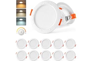 ‎SINEYON Sineyon LED Einbaustrahler 230V Dimmbar, 10er Set 5W LED Spots 68mm Warmweiß 3000K Neutralweiß 4000K Kaltweiß 6000K, Deckenspots Weiß, IP44 Spots Deckenleuchte Einbauleuchten für Badezimmer Küche