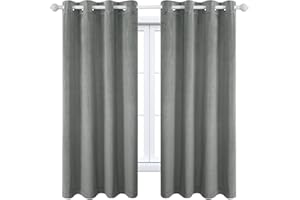 MAXIJIN Velours Rideaux Occultants Épais Isolation Thermique Fenêtre Rideaux & Rideaux Doux Rideaux Obscurcissants 2 Panneau pour Chambre, Salon (2X L 140 X H 175CM, Gris)