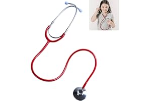 KOAHDE Metall Stethoskop Kinder,Kinder Stethoskop Simulation,Spielzeug Stethoskop Kostüme,Kinderstethoskop Rollenspiel,Kinderstethoskop Kunststoff,Stethoskope Rollenspiel,Medizinische Spielzeug,Rot,1PC