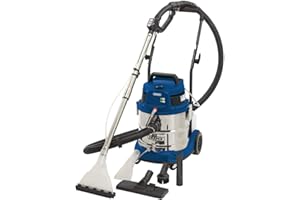 Draper 1500W 20 L Wet and Dry Shampoo Vaccum Cleaner | 3m Flexible Hose and Accessories |65 l/s Max Airflow | 19 kPa Vacuum Pressure | Home Car Carpet Cleaning | Professional Use | 75442