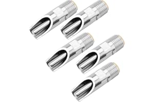 Hongzer Bebederos de Niples de Cerdo, 5pcs Acero Inoxidable Bebedero de Niples de Cerdo Waterer Casquillo de Cobre Duckbilled para cerdas Lechones Bebiendo