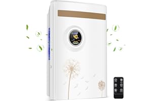 FINADE Dehumidifier for Home 2.2L, Electric Dehumidifier 2 Mode 1-24 Hour Timer UV Purification LED Display Automatic Defrosting w Remote Control Moisture & Mold Removal GB-100 for Bedroom, Bathroom, Office