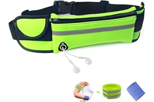RAINYEAR MAKE LIFE EASIER RAINYEAR Running Belt Bumbag Fanny Pack Waterproof Flip Belt Adjustable Fitness Waist Bum Pouch Bag Compatible with iPhone Series Samsung S/Note Phone,for Men Women Outdoor Gym Sports Travel(Green)