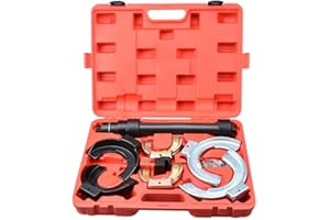 Zoomtools Compresseur de ressort hélicoïdal de jambe de force de moteur, extracteur de bobine de fourche interchangeable, ensemble d'outils pour démonter le ressort d'amortisseur automobile
