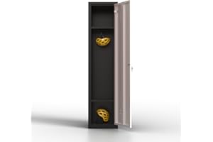 TwinThink Taquillas Vestuario Taquillas Metalicas de 1 Puerta Taquilla Metalica con Llave Taquillas Vestuario de 1 Puerta Taquillas Vestuario Metalicas (1, Blanco/Negro)