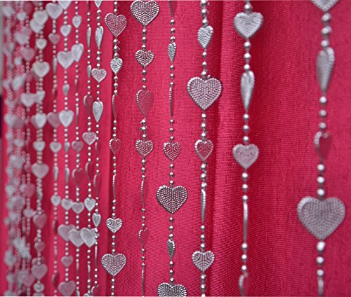 Buy Pindia 6ft Strings Bead Curtain Silver Heart Fancy Sparkling