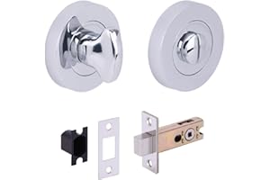HUNTA HANDLEZONE Bathroom Toilet Door Thumb Turn and Release Deadbolt Kit - Polished Chrome - 65mm Bolt with 45mm Backset