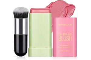 NewBang Bâton de fard à joues Glow Blush - Multi-usages - Pour les joues - Hydratant teinté - Résistant à l'eau - Naturel - Mat - Shy Pink