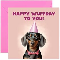 Weenie Dog Gifts Dachshund - Sausage Dog Happy Birthday Greeting Card ...
