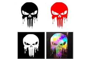 YUYU Adesivo per Auto Intagliato Ghost Ghost Rider Punisher Bleeding Skull Divertente Adesivo per Auto Adesivo per Auto Riflettente 4 Pezzi