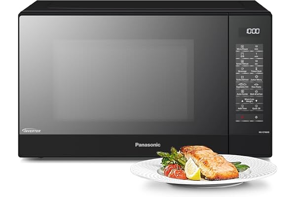Panasonic NN-GT46KBSUG Four à Micro-ondes et Gril avec Plateau Tournant, 31 litres, Aacier Inoxydable, 1000 W, GrilL 1100 W, 24 Programmes Auto, Écran LCD, Capteur Genius, Menu Junior, Noir