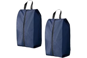 TEUENA 2 Stück Schuhbeutel Reise, 39cm Groß Schuhtasche Koffer Wasserfeste, Schuhtaschen Schmutzabweisender Schuhsack Tasche für Schuhe, Urlaub Shoe Bag Tasche zur Trennung von Schuhen Kleidung (Marineblau)