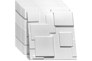 JOLOV Pannelli Decorativi 3D per Pareti 50x50 cm PVC - Set da 12 Pannelli per Rivestimento Parete,Pareti dal Design Moderno e Innovativo - Pannelli Decorativi ad Effetto 3D - Pannelli da Parete 3D