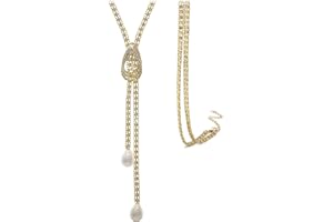 YeeHeen Long Necklace Crystal Sweater Chain Pendant Necklace