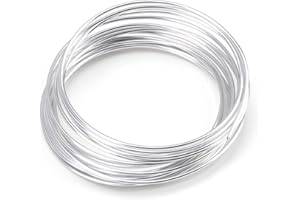 ONRYSXN 16.4 Feet Aluminum Craft Wire 6 Gauge, 2mm Thick Bendable Round Silver Craft Wire Sculpting Metal Wire Silver Plated Non-Tarnish Wire for Modelling Crafting Jewellery Floral Making Weaving Wrapping