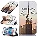 Produktbild Nancen Apple iphone 5 / 5S / SE (4,0 Zoll) Premium Leder Flip Handyhülle / Wallet Case, Blumen Landschaften Tiere und Bunt Printed Muster - Bookstyle Cover Schutzhülle mit Standfunktion