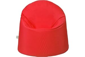 Ready Steady Bed Puff Infantil | Cómodo para Niños en Interiores y Exteriores | Resistente al Agua | Diseño Ergonómico | Con Relleno Incluido (Rojo)