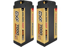 DXF Batteria LiPo corta da 2S, 7,6 V, golden NGP 140 C, 7000 mAh, HV, batteria rigida RC con sfera da 5 mm, spina T per RC Car RC, camion, aereo, elicottero, barca, buggy Wing (2 pezzi)