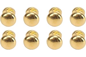 8 stycken dockhus draghandtag med runt huvud, 1:12 metalldörrhandtag i enkel stil, miniatyrlådhandtag (guld), Guld, #011, Enk