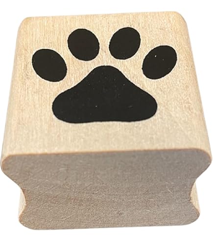 Timbro In Legno INKA Classics Kitty Paw Border - Timbro A Forma Di Zampa Di Gatto