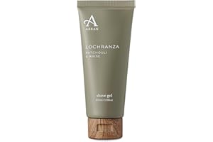 Arran Sense of Scotland Lochranza Cooling Tea Tree and Peppermint Oil Shave Gel for Men (100ml/3.3floz) Woody Patchouli and Vetiver Enhanced with Fresh of Lemon and Grapefruit