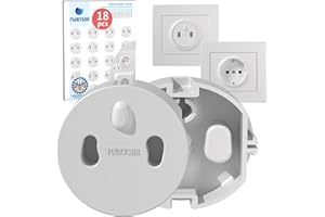 FLURYSAR Steckdosen Kindersicherung - (18 STK. zum Stecken) Steckdosenschutz Kindersicherung Steckbar - Kindersicherung Steckdose - Steckdosensicherung Baby - Steckdosenabdeckung Weiß