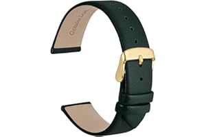 WOCCI Bracelets de Montre élégants, Bandes de Remplacement en Cuir Véritable, Boucle en Acier Inoxydable, 8mm 10mm 12mm 13mm 14mm 16mm 18mm 20mm 22mm