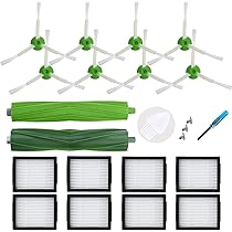 Kit Ricambio Per IRobot Roomba E5, E6, E7, I3, I4, I6, I7, J7 - 5 Filtri, 5 Spazzole Laterali E 2 Rulli Di Ricambio - 2