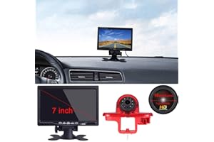 KALAKUS Lumière de Frein de Voiture Caméra de recul Aide au stationnement+7’’ LCD Moniteur Remplacement pour Opel Vivaro Surf Concept/Life/Combo/Vauxhall/Renault Trafic/Fiat Talento/Nissan Primastar