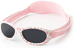 Kiddus Occhiali da Sole Bimba 0-2 anni. Protezione 100% UV400. Montatura Flessibile. Lenti Infrangibili. Fascia Regolabile Morbida. Occhiali Bambina 0-6-12 mesi