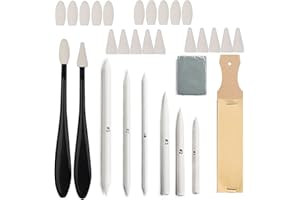 CLKE Lot de 30 Estompeur Dessin, Gomme Mie de Pain, Estompe Dessin pour Croquis, Kit Estompe en Papier, Mélange de Taille Estompe en Papier Dessin