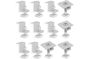 Wiseten 12 Stück Solarmodul Halterung 30mm Endklemmen Mittelklemmen Kit, 8 Solarpanel Z Halterung Randklemme + 4 Verstellbare Aluminiumlegierung T-förmige Modulklemmen für Gerahmte Solarmodul