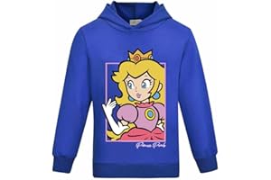 SUYALUOI Sudadera con capucha de película Super Bros para niña, diseño de princesa, melocotón, sudadera con capucha para niños de 3 a 13 años