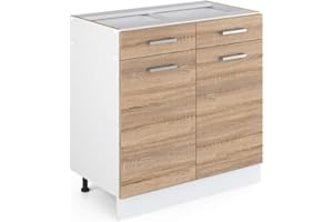 Vicco Kitchen base cabinet Raul, Sonoma, 80 cm without worktop