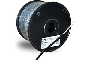 PD Connex RX52 DMX Signal Cable Reel 100m - Professional 4mm Black XLR Lighting Cable Roll for DJ, Disco, Stage Equipment
