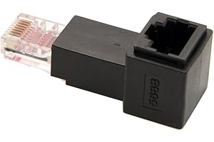 cablecc Up Angled 90 Degree 8P8C FTP STP UTP Cat 5e Male to Female LAN Ethernet Network Extension Adapter