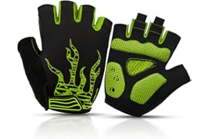 BTNEEU Gants Cyclisme Demi-Doigts Gants Velo Gel Anti-Choc Anti-Dérapage, Respirant Gant Demi Doigt Mitaines Velo Homme, Gants VTT Gel Été de Fitness Sport Escalade pour Homme et Femme