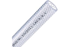 VALEKNA FLEXTUBE TX Ø 12,5mm x 3mm (1/2 Zoll), 5m lang PVC Schlauch mit Gewebe, Lebensmittelecht durchsichtig flexibel Druckschlauch Druckluftschlauch Lebensmittelschlauch Wasserschlauch Luftschlauch