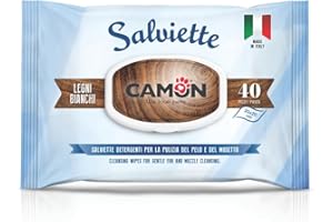 Camon Lingettes nettoyants ptufumazione bois blancs – Lot de 40 lingettes